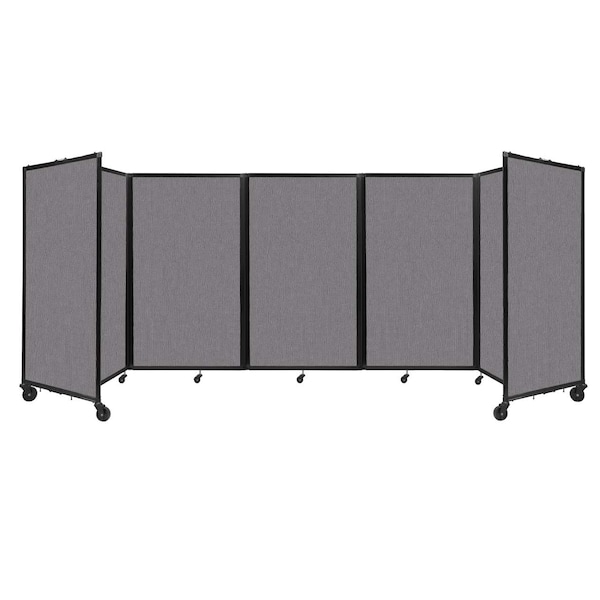 Versare Room Divider 360 Folding Portable Partition 14" x 5' Slate Fabric 1160519 - main